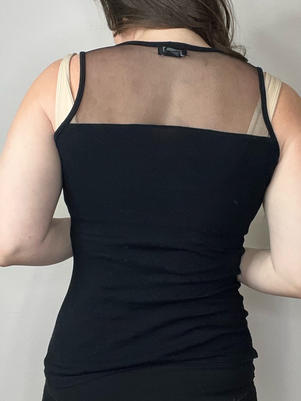 2000s Y2K Vintage Teenage Runaway Black Ribcage Mesh-Back Tank Top Punk - Picture 3 of 12